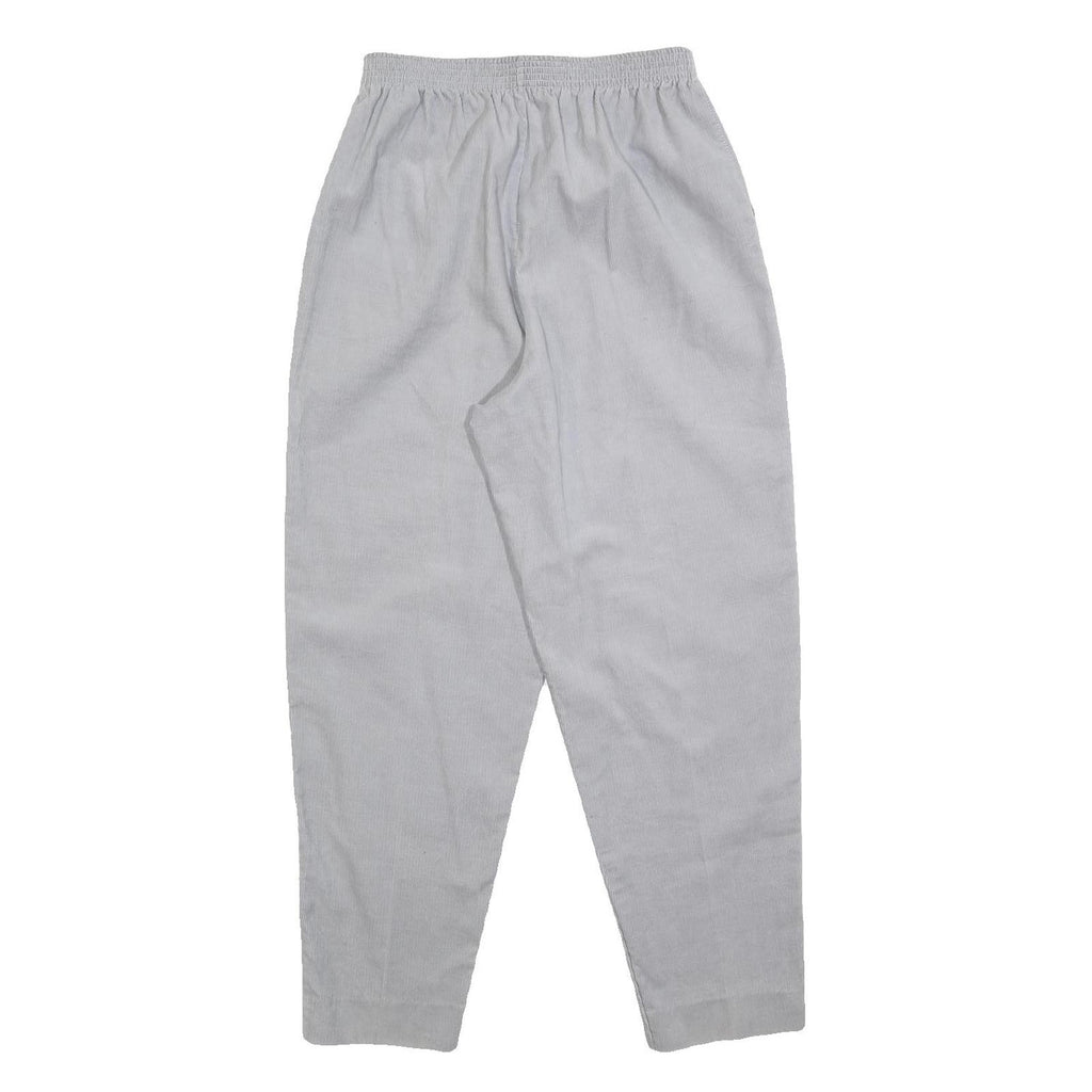 SEASON TICKET Womens Cotton Blend Light Grey Relaxed Straight Trousers W26 L28