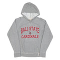 RUSSELL ATHLETICS Mens Grey Ball State Cardinals Hoodie S Cotton Pullover
