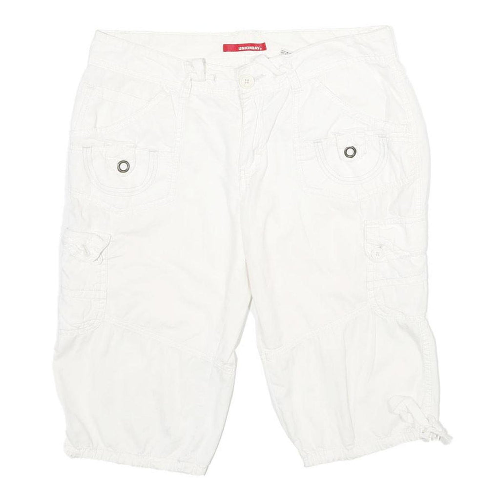UNION BAY Womens Shorts White Casual Cargo L W32 Cotton Summer