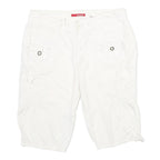 UNION BAY Womens Shorts White Casual Cargo L W32 Cotton Summer