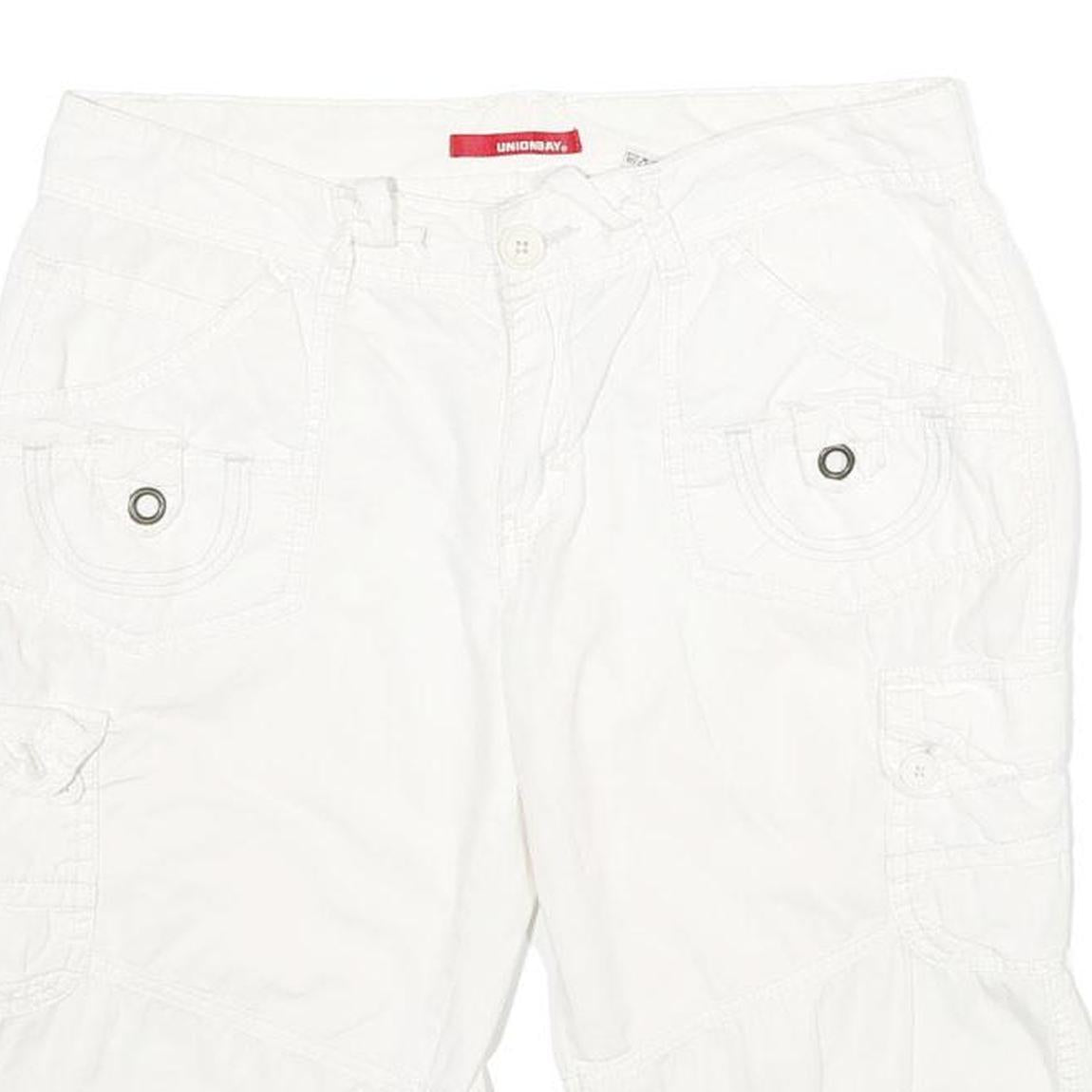 UNION BAY Womens Shorts White Casual Cargo L W32 Cotton Summer