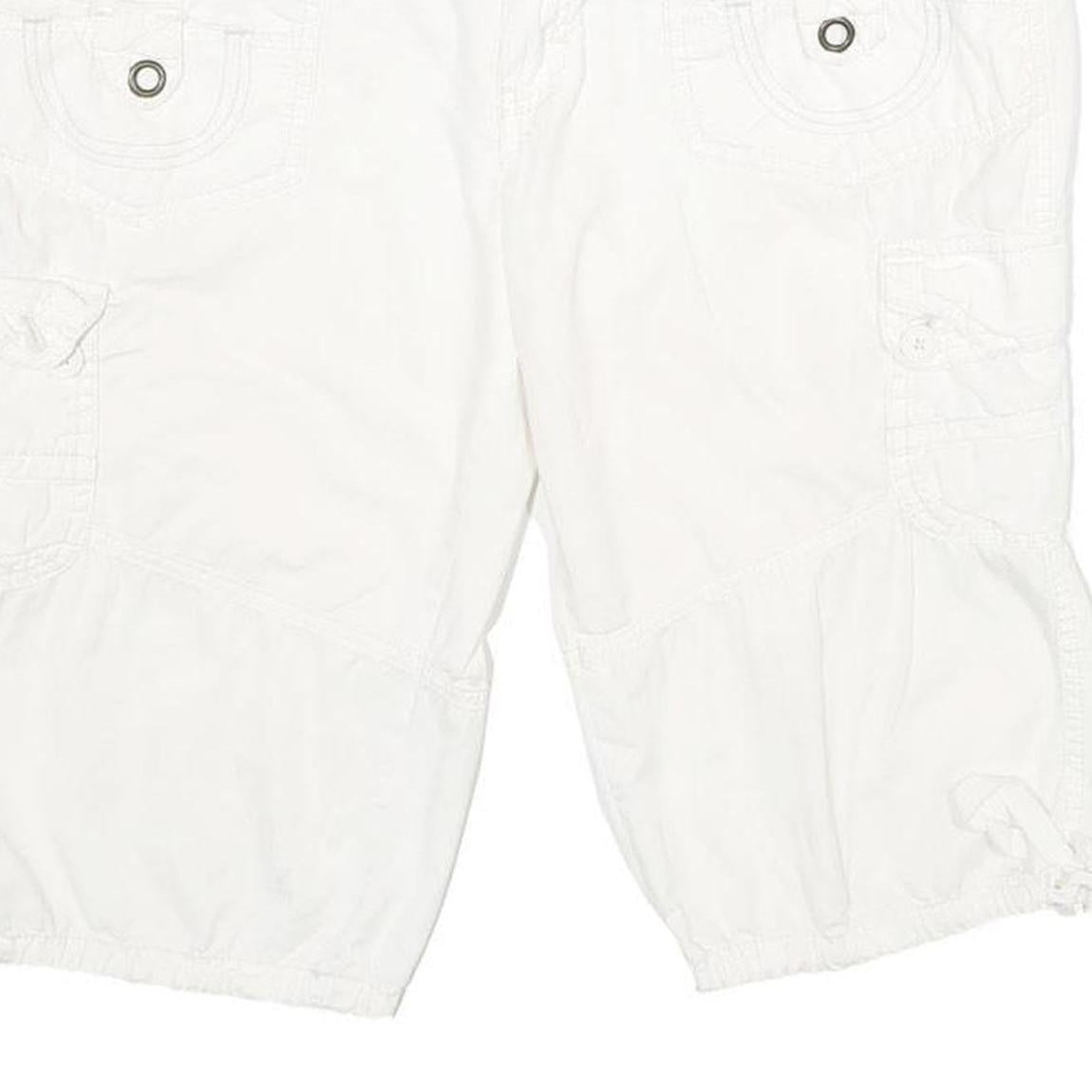 UNION BAY Womens Shorts White Casual Cargo L W32 Cotton Summer