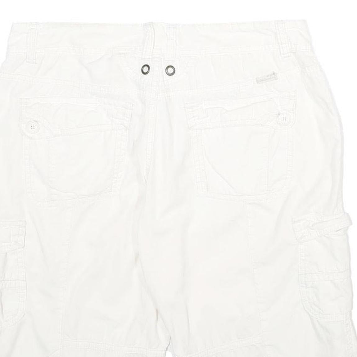 UNION BAY Womens Shorts White Casual Cargo L W32 Cotton Summer