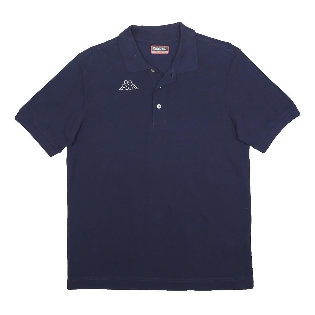 KAPPA Mens Blue Short Sleeve Plain Polo Shirt M Cotton Casual Sportswear