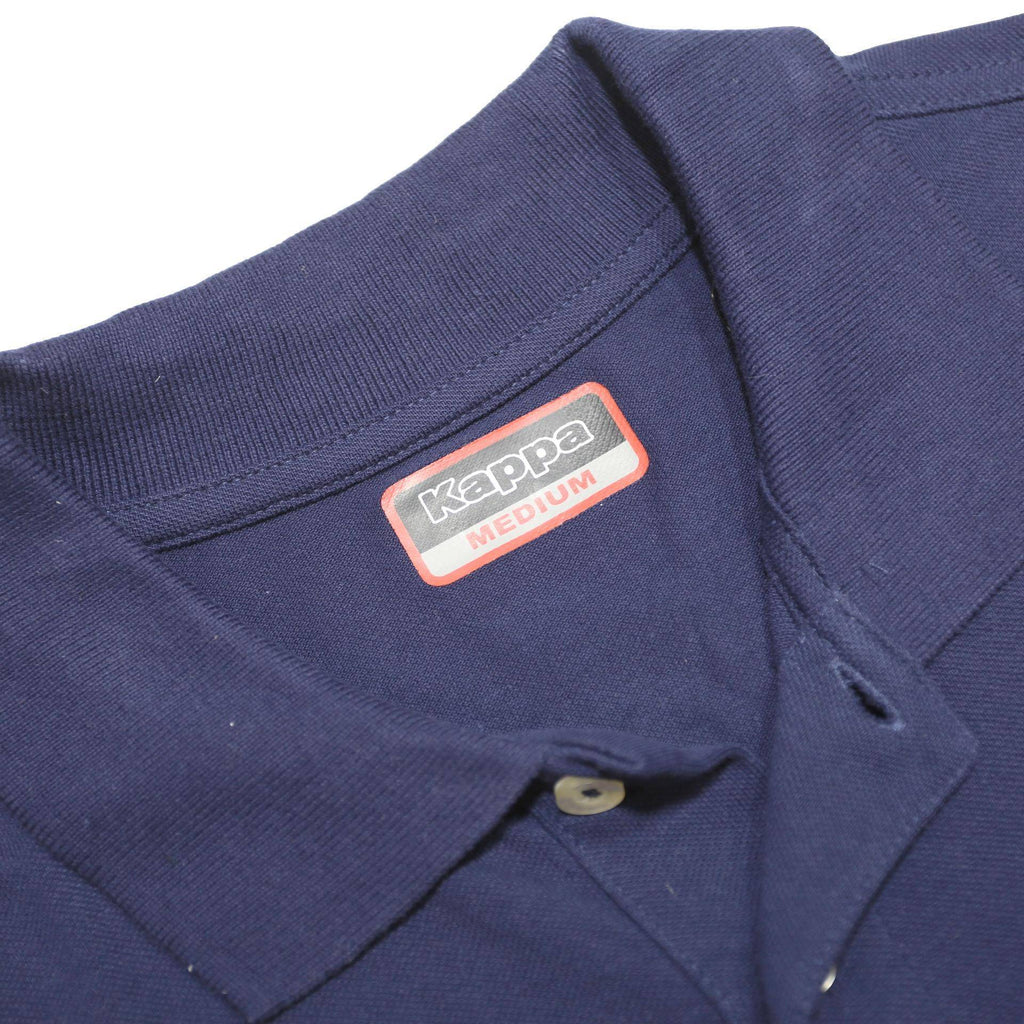 KAPPA Mens Blue Short Sleeve Plain Polo Shirt M Cotton Casual Sportswear