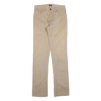 GAUDI Womens Cotton Slim Beige Trousers W28 L34 Button Closure Regular Leg