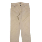 GAUDI Womens Cotton Slim Beige Trousers W28 L34 Button Closure Regular Leg