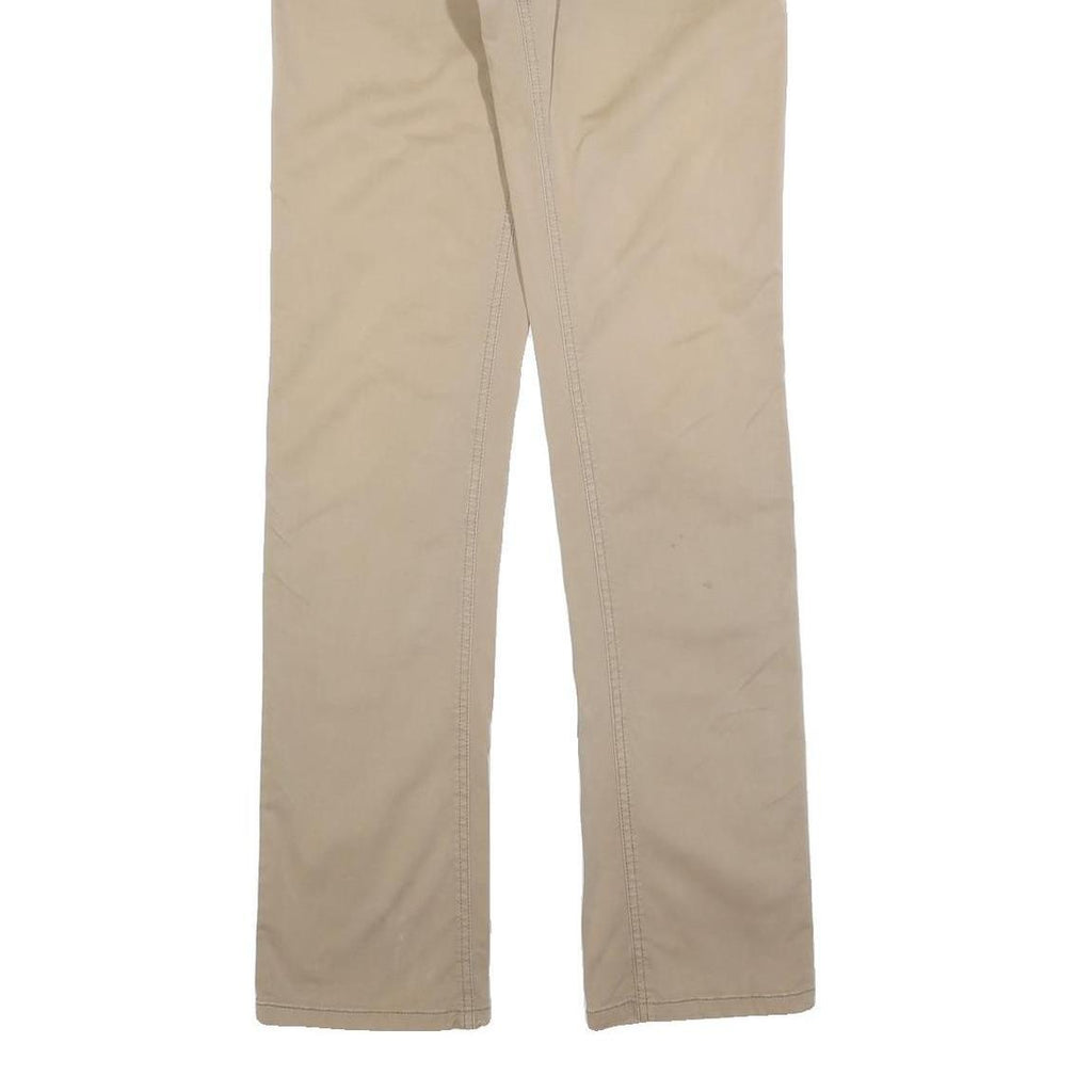 GAUDI Womens Cotton Slim Beige Trousers W28 L34 Button Closure Regular Leg