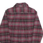 JACHS Mens Red & Grey Plaid Cotton Shirt L Button Pocket Casual Wear