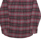 JACHS Mens Red & Grey Plaid Cotton Shirt L Button Pocket Casual Wear