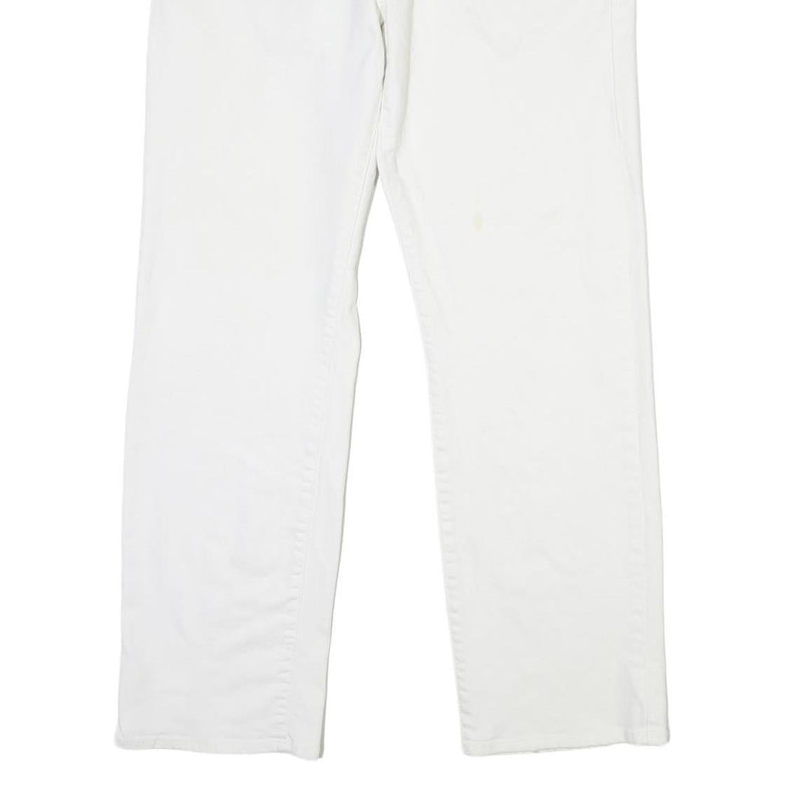 Calvin Klein Mens Jeans White Regular Straight Denim W35 L30 Casual Button