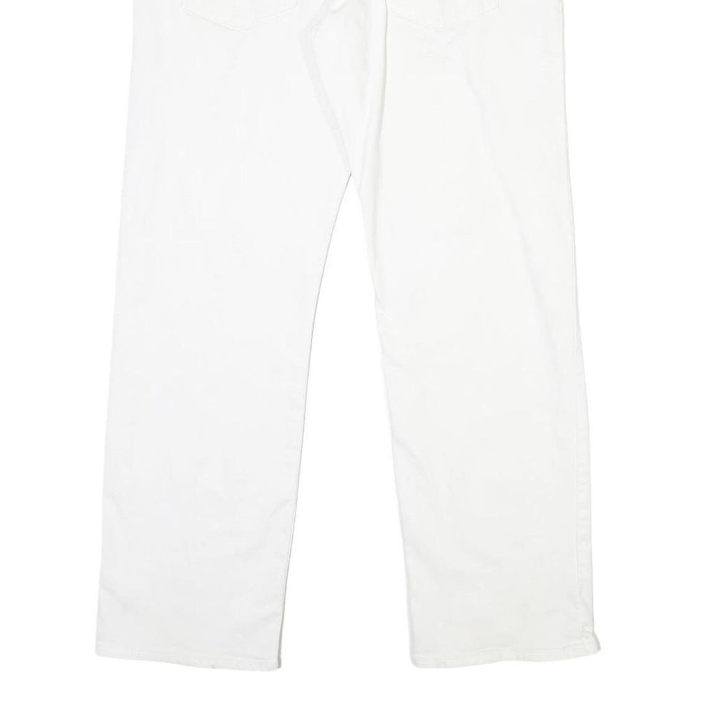 Calvin Klein Mens Jeans White Regular Straight Denim W35 L30 Casual Button