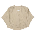 Womens Printed Blouse Green V-Neck Long Sleeve Spotted M