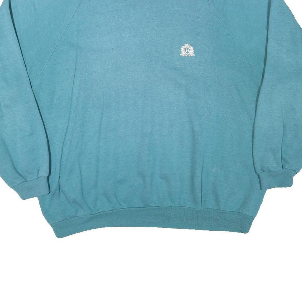 LIIJ Mens Blue Crew Neck 2XL Cotton Blend Pullover Sweatshirt Casual Wear