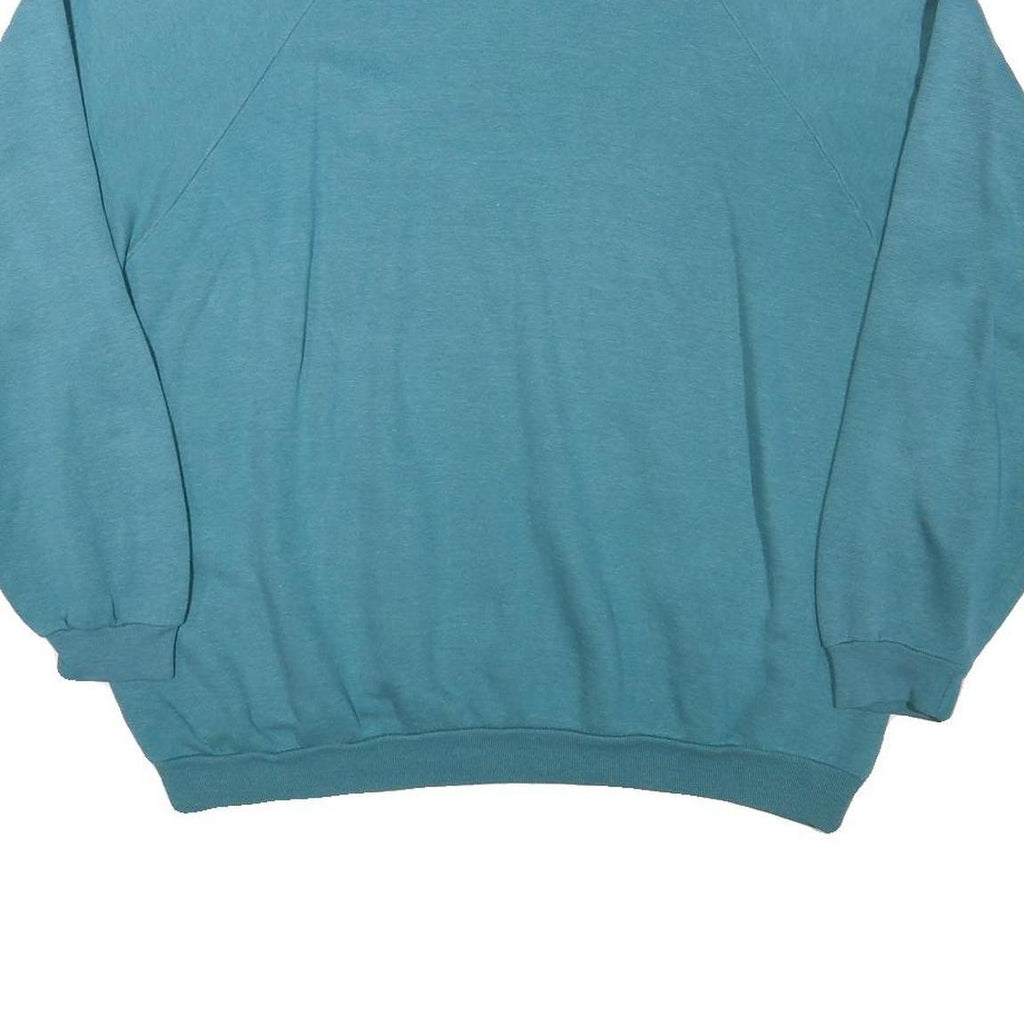 LIIJ Mens Blue Crew Neck 2XL Cotton Blend Pullover Sweatshirt Casual Wear