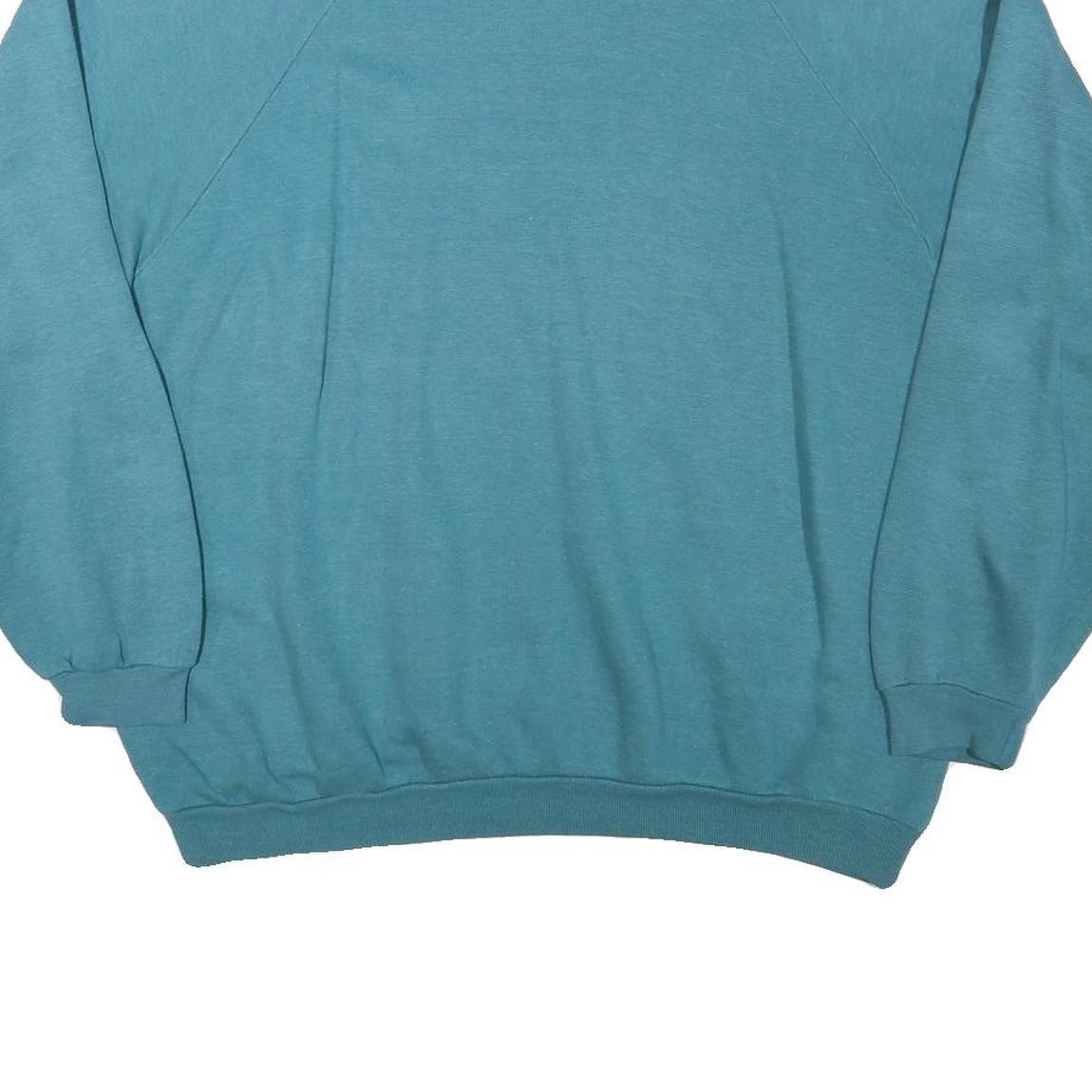 LIIJ Mens Blue Crew Neck 2XL Cotton Blend Pullover Sweatshirt Casual Wear