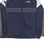 NFL Mens Blue & Grey Zip Jacket L Polyester Blend Striped Sports Team Casual