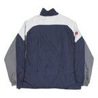 NFL Mens Blue & Grey Zip Jacket L Polyester Blend Striped Sports Team Casual