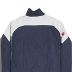 NFL Mens Blue & Grey Zip Jacket L Polyester Blend Striped Sports Team Casual