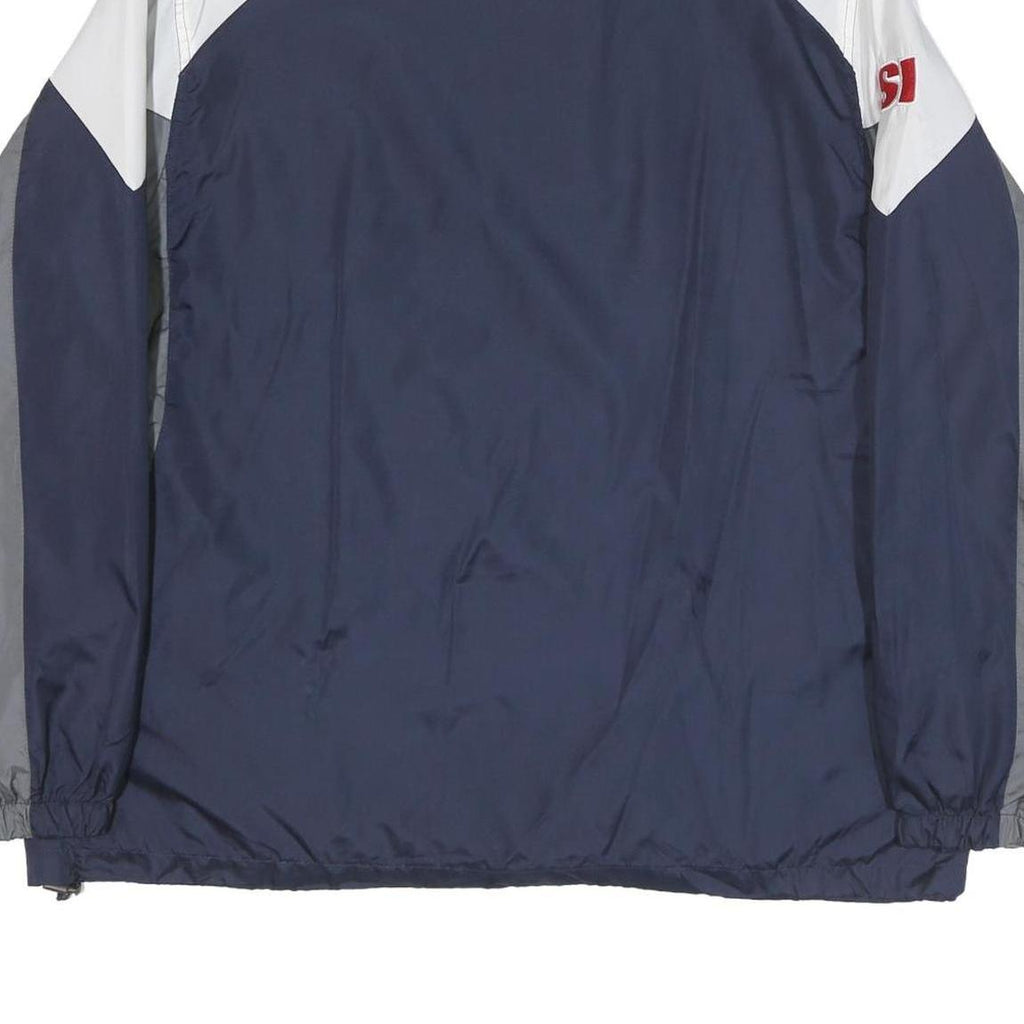 NFL Mens Blue & Grey Zip Jacket L Polyester Blend Striped Sports Team Casual