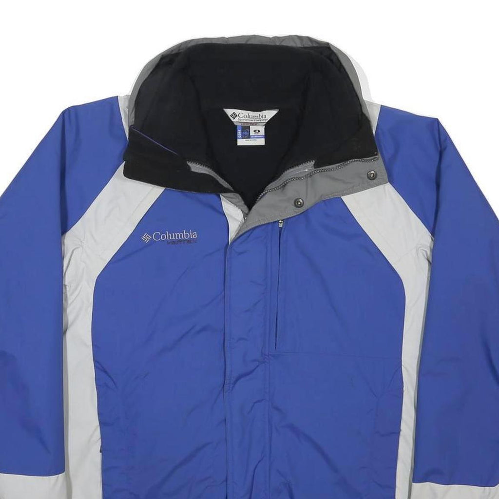 COLUMBIA Mens Blue & Grey Outdoor Jacket M Nylon Colourblock Zip