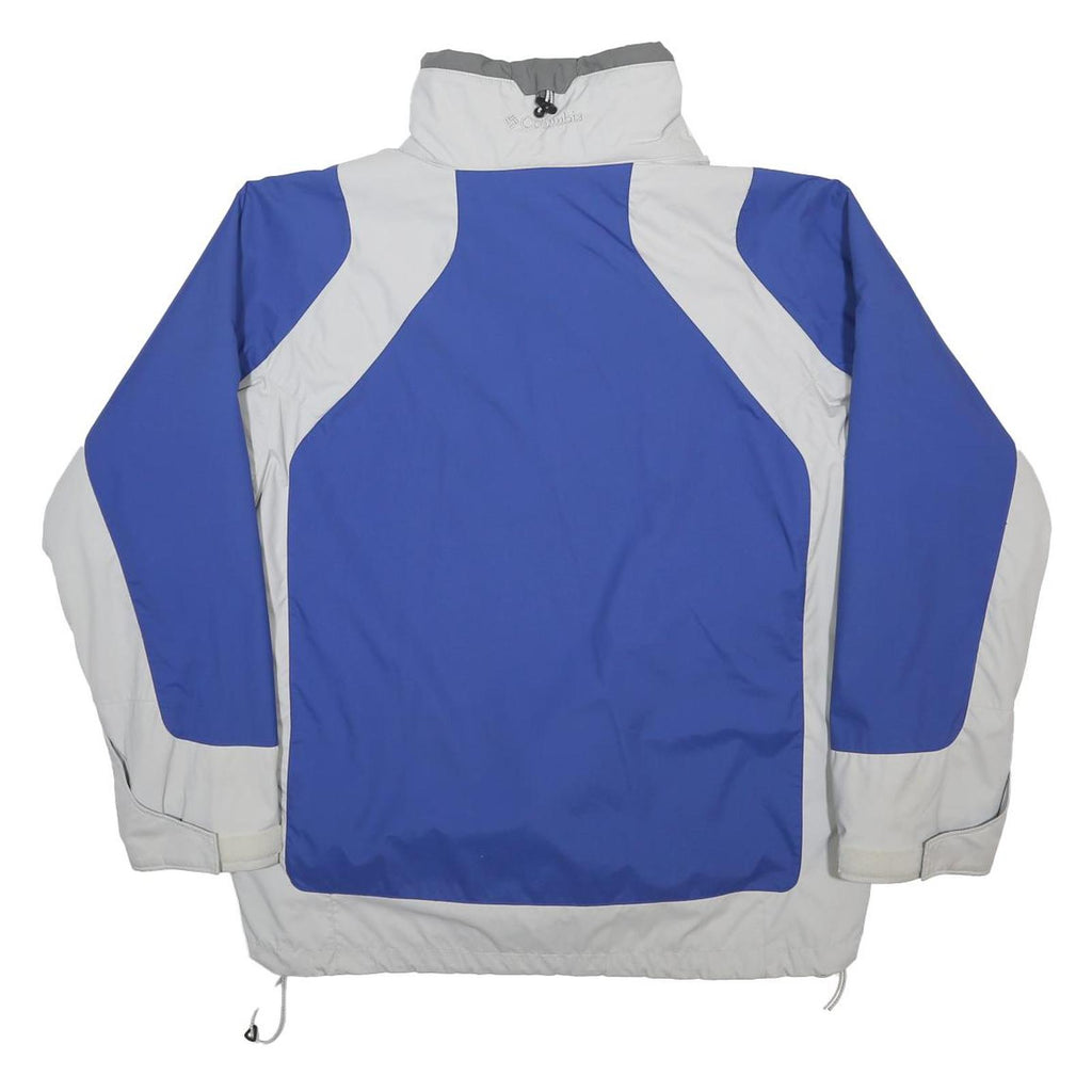 COLUMBIA Mens Blue & Grey Outdoor Jacket M Nylon Colourblock Zip