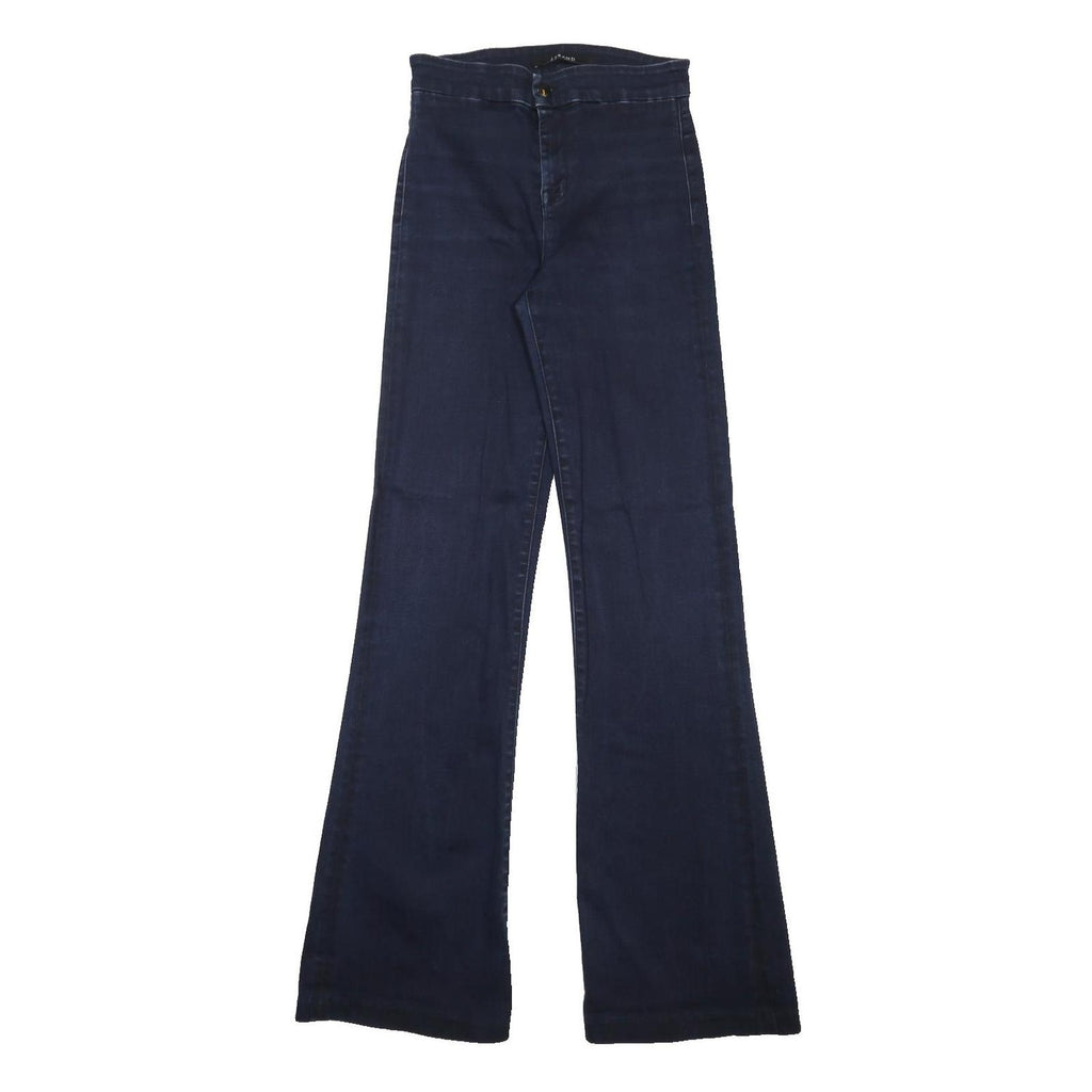 J BRAND Womens Regular Fit Flared Denim Dark Blue W26 L35 Zip Cotton Blend Jeans