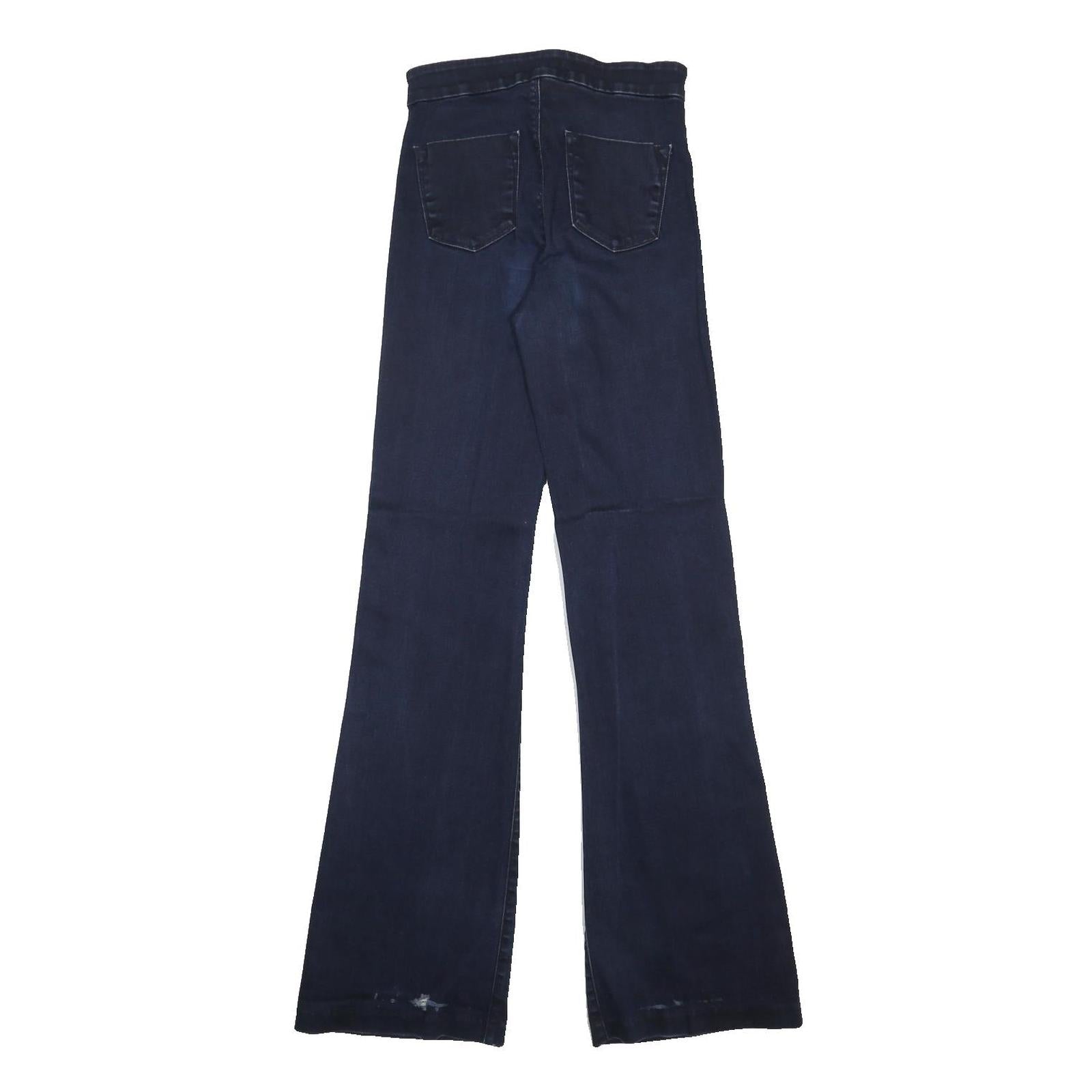 J BRAND Womens Regular Fit Flared Denim Dark Blue W26 L35 Zip Cotton Blend Jeans