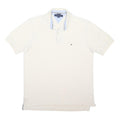 TOMMY HILFIGER Mens White Polo Shirt M Cotton Blend Short Sleeve Classic Fit