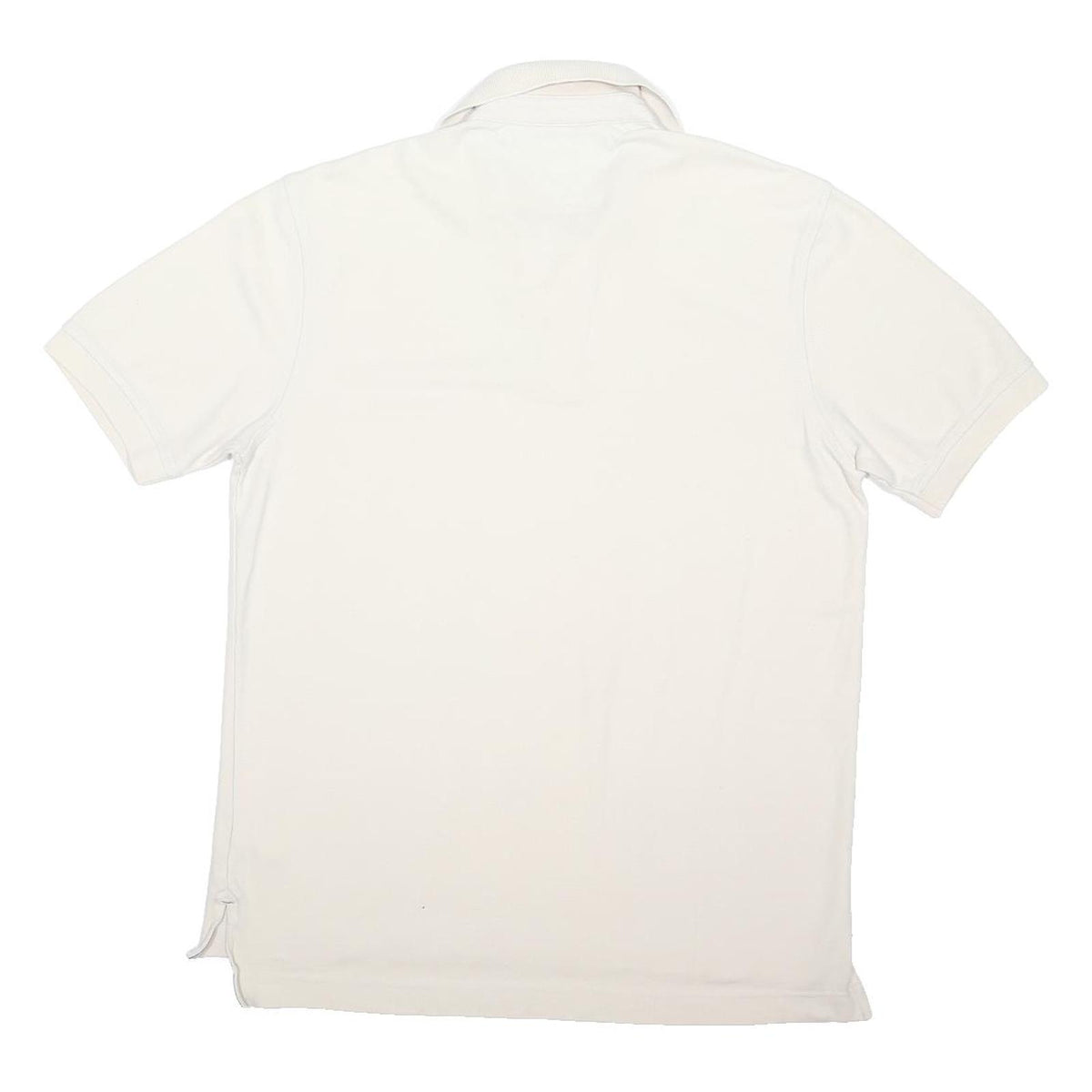 TOMMY HILFIGER Mens White Polo Shirt M Cotton Blend Short Sleeve Classic Fit