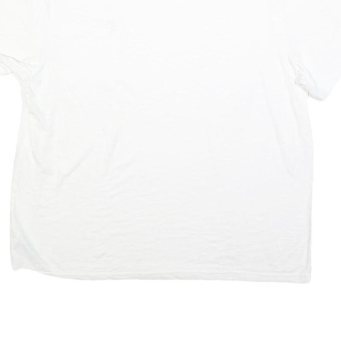 CHAPS Mens White Plain T-Shirt XL Short Sleeve Crew Neck Cotton Blend Pocket