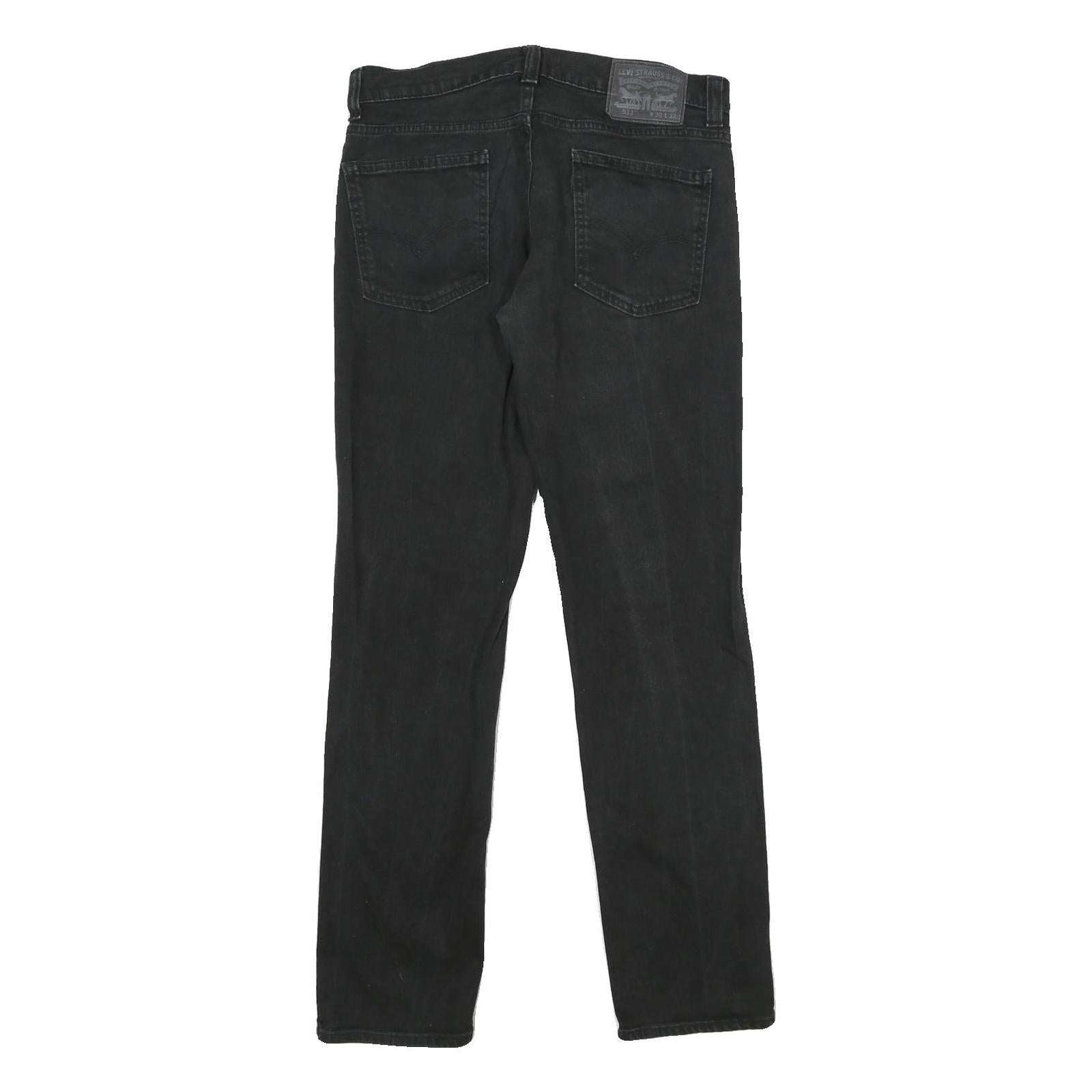 LEVI'S 511 Slim Mens Jeans Black Slim Skinny Denim W30 L32 Classic Fit Zip