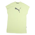 PUMA Womens Yellow Cotton Day Dress L Camo Logo Casual Summer Style