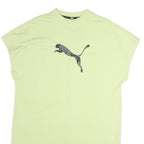 PUMA Womens Yellow Cotton Day Dress L Camo Logo Casual Summer Style