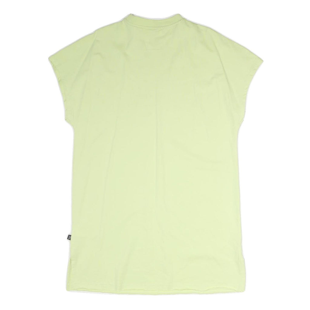 PUMA Womens Yellow Cotton Day Dress L Camo Logo Casual Summer Style