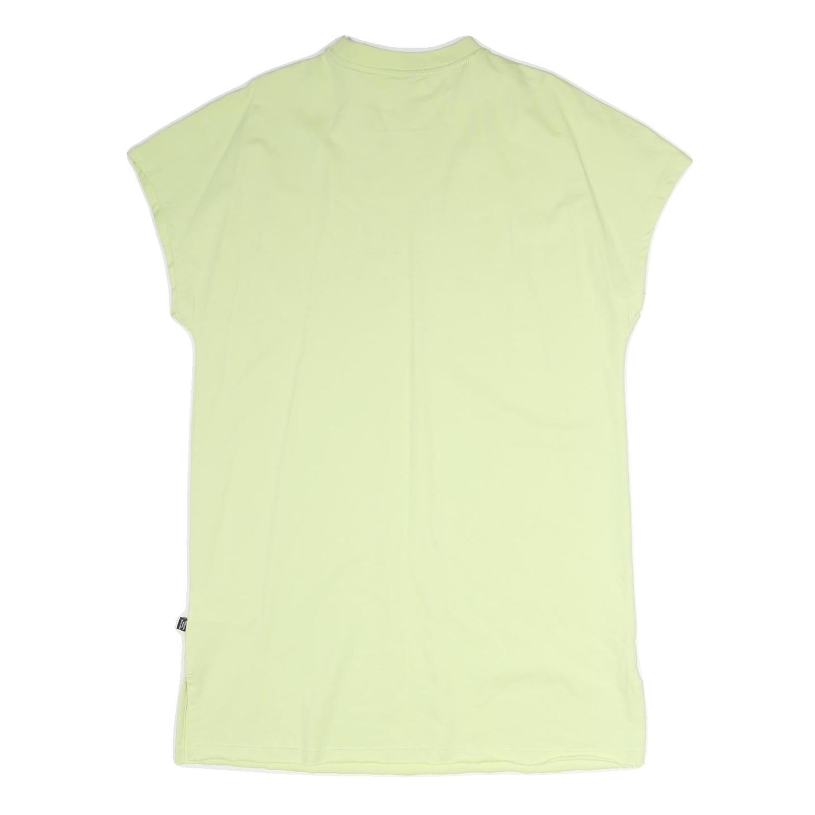 PUMA Womens Yellow Cotton Day Dress L Camo Logo Casual Summer Style