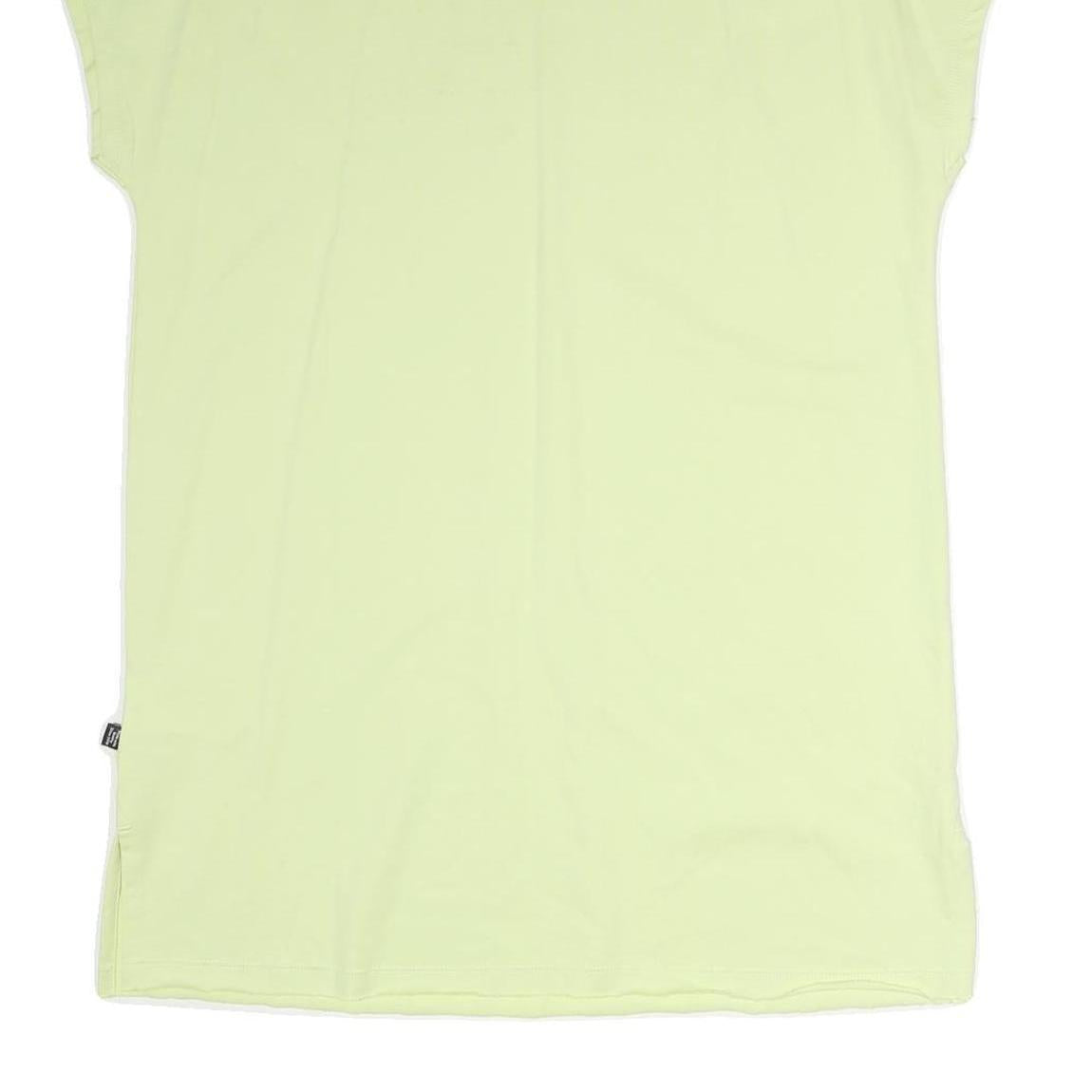 PUMA Womens Yellow Cotton Day Dress L Camo Logo Casual Summer Style