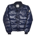 MONCLER Mens Blue Jacket L Polyester Blend Puffer Quilted Zip Fastening