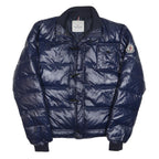 MONCLER Mens Blue Jacket L Polyester Blend Puffer Quilted Zip Fastening