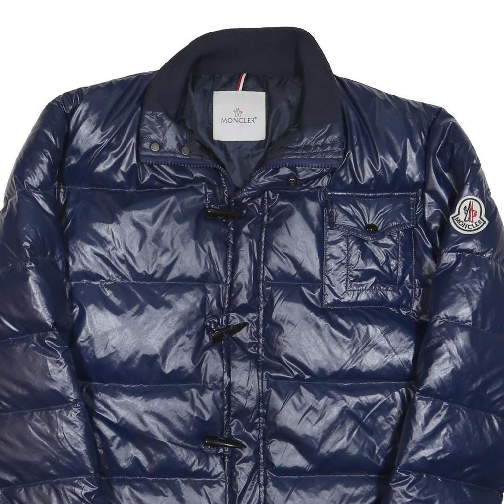 MONCLER Mens Blue Jacket L Polyester Blend Puffer Quilted Zip Fastening