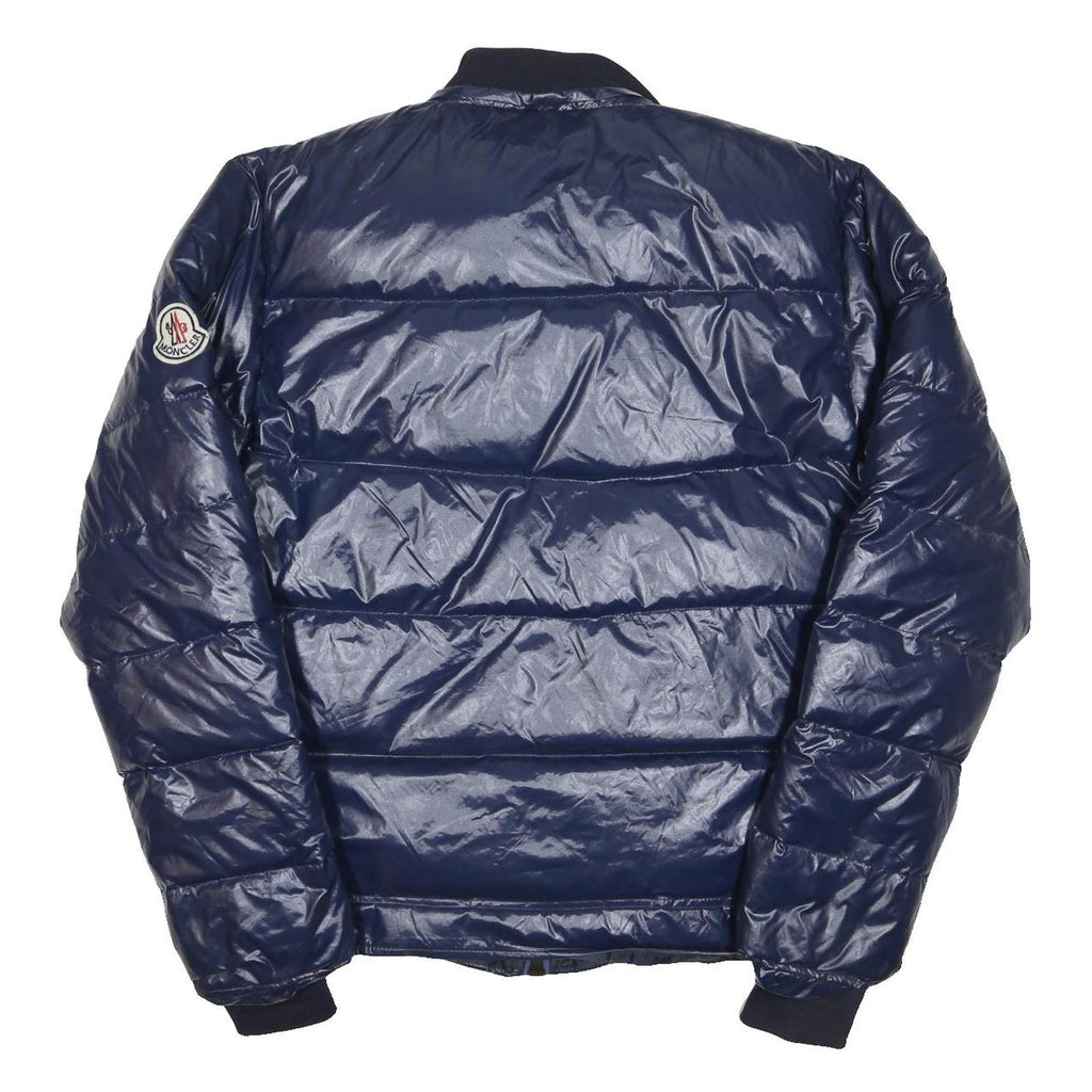 MONCLER Mens Blue Jacket L Polyester Blend Puffer Quilted Zip Fastening