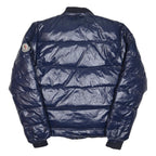 MONCLER Mens Blue Jacket L Polyester Blend Puffer Quilted Zip Fastening
