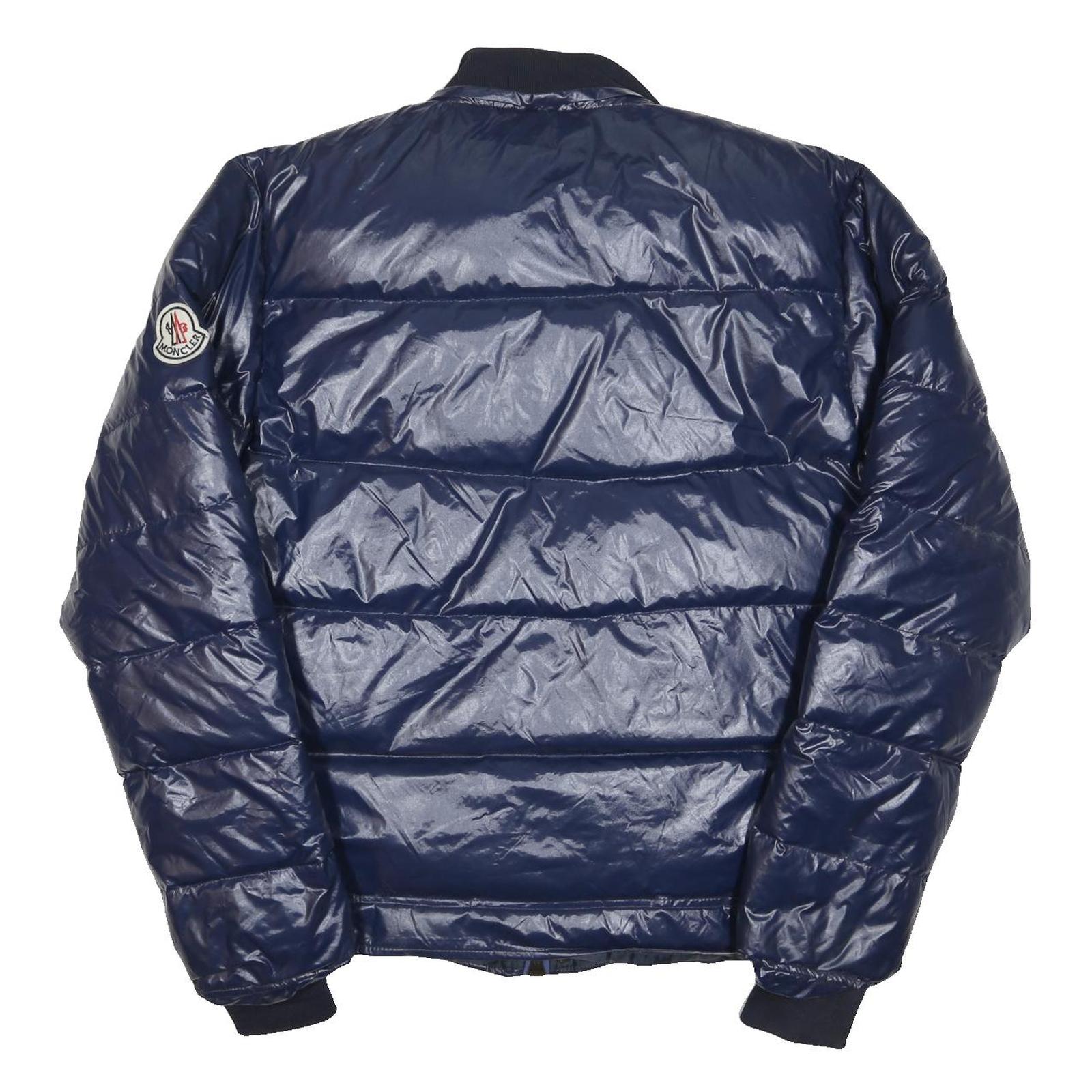 MONCLER Mens Blue Jacket L Polyester Blend Puffer Quilted Zip Fastening
