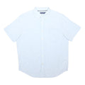 NAUTICA Mens Light Blue Cotton Blend Short Sleeve Shirt L Button Down Casual