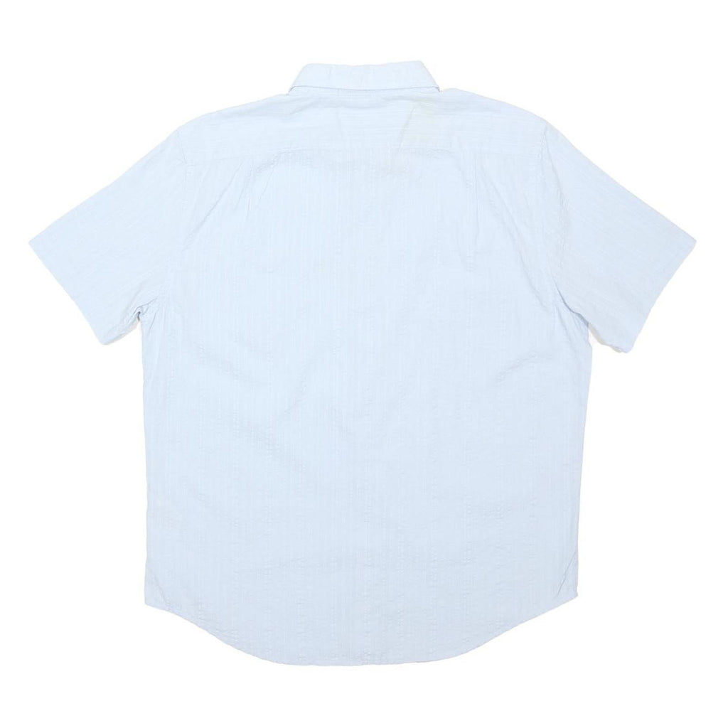 NAUTICA Mens Light Blue Cotton Blend Short Sleeve Shirt L Button Down Casual