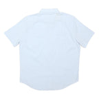 NAUTICA Mens Light Blue Cotton Blend Short Sleeve Shirt L Button Down Casual