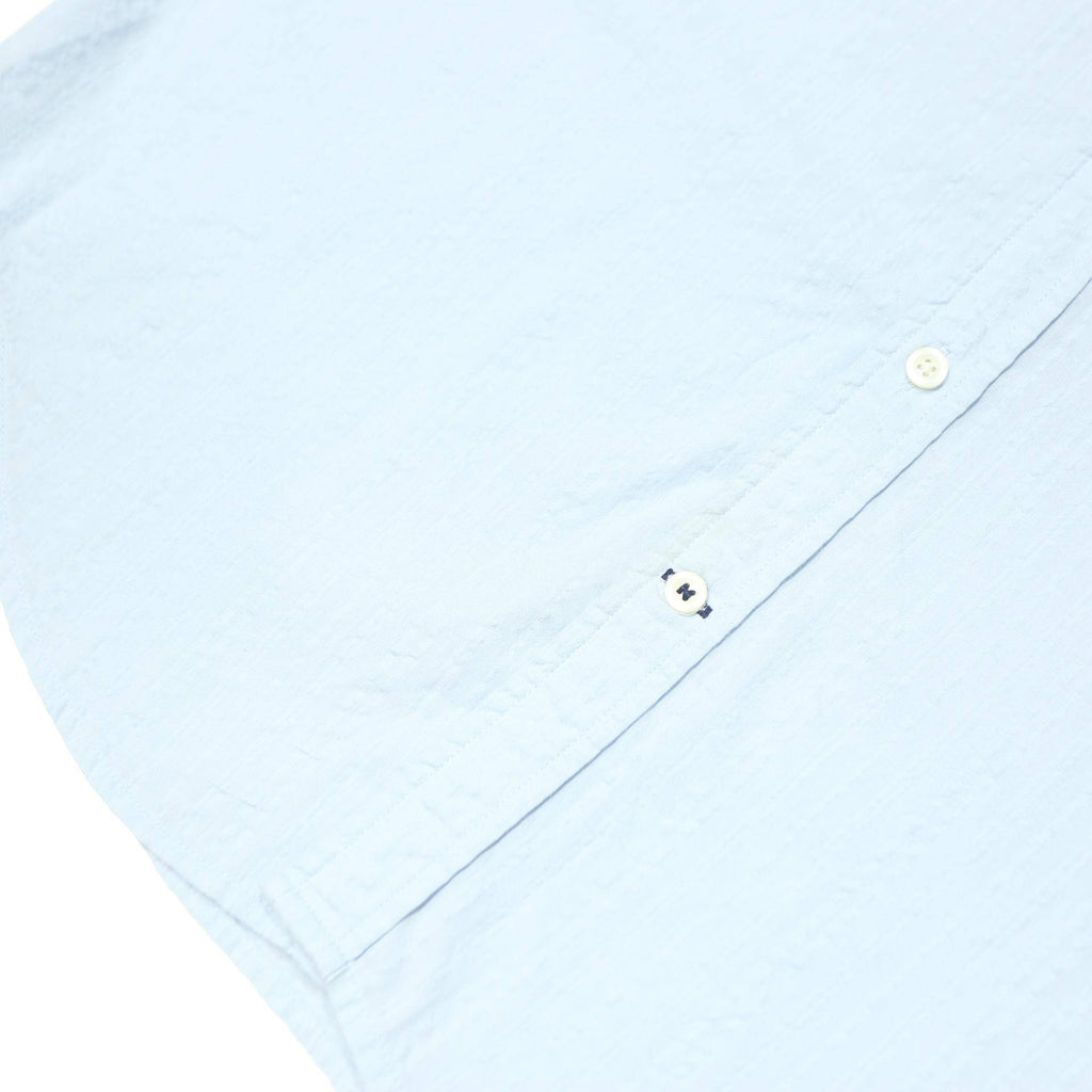 NAUTICA Mens Light Blue Cotton Blend Short Sleeve Shirt L Button Down Casual