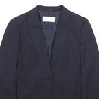 BOSS HUGO BOSS Womens Navy Blue Tailored Wool Blend Jacket UK 4 Button Closure