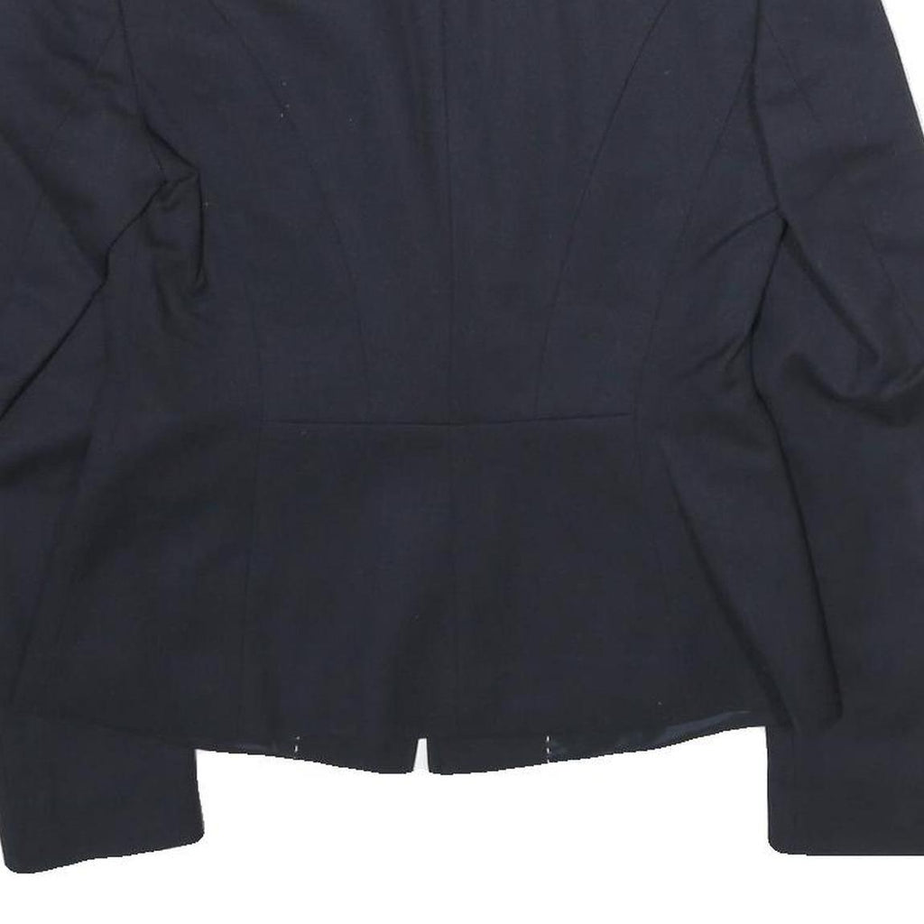 BOSS HUGO BOSS Womens Navy Blue Tailored Wool Blend Jacket UK 4 Button Closure