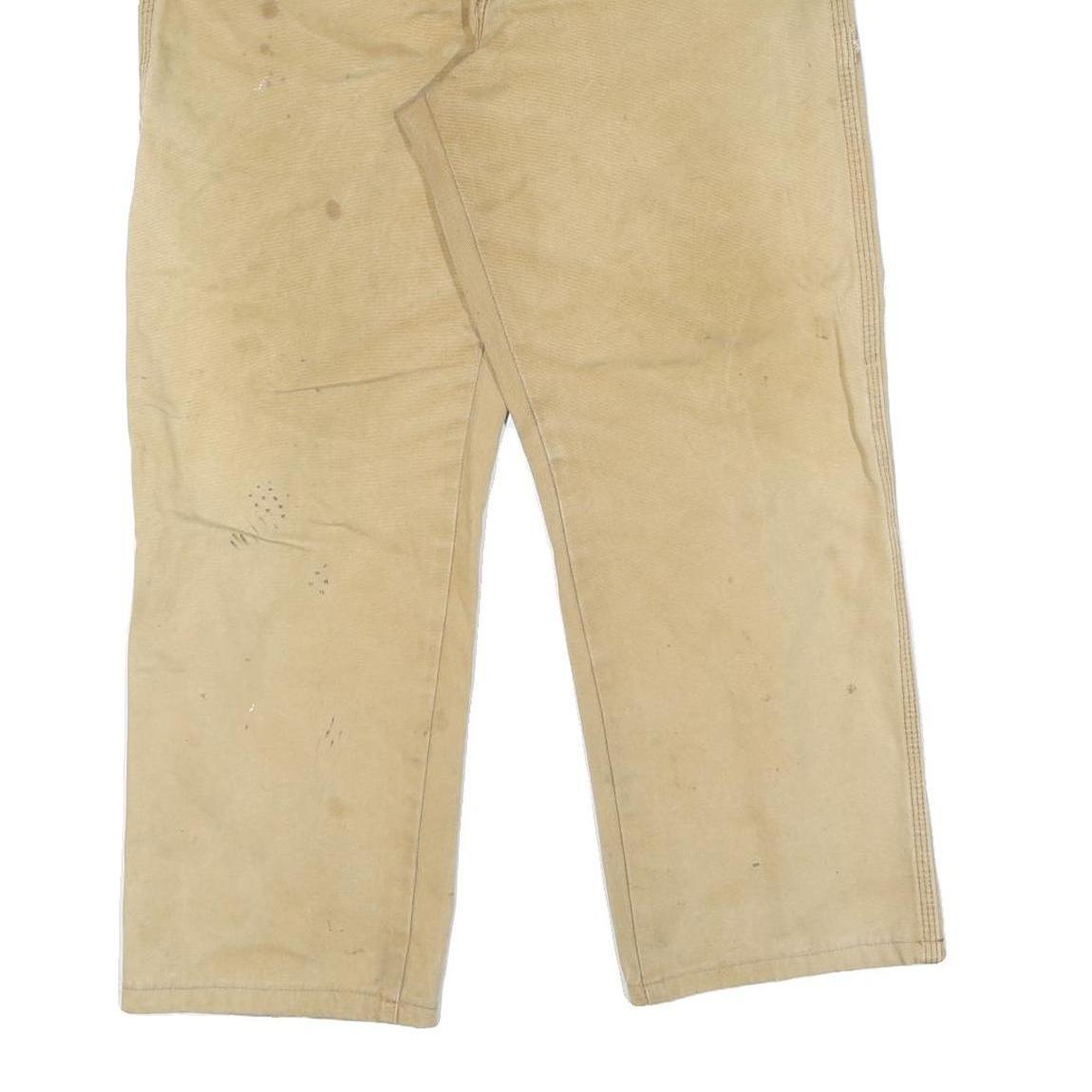 DICKIES Mens Regular Fit Beige Denim W32 L28 Workwear Zip Closure Jeans